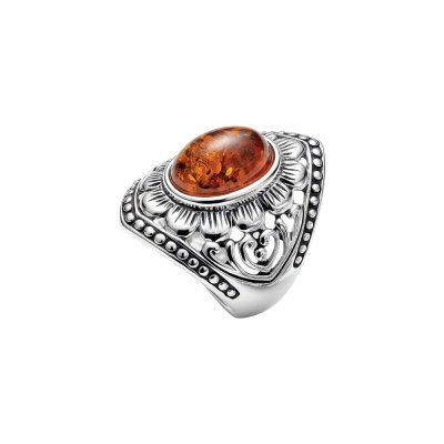 Sterling Silver Amber Ring