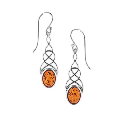 Sterling Silver Amber Earrings