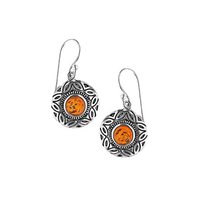Sterling Silver Amber Earrings