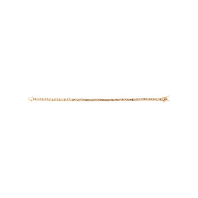 Sterling Silver Pink Morganite Round 3 mm Bracelet Over Rose Gold Plated 7.25 Inches