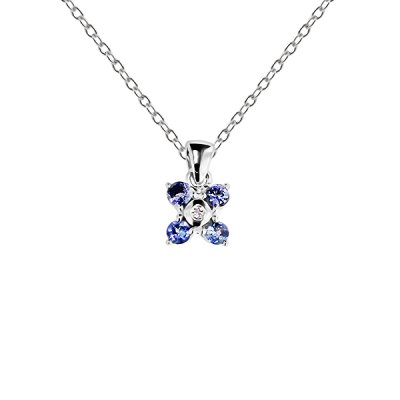 Sterling Silver Tanzanite With Chain 18 Inches