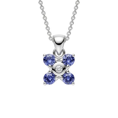 Sterling Silver Tanzanite With Chain 18 Inches