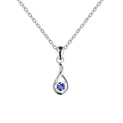 Sterling Silver Tanzanite With Chain 18 Inches