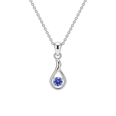 Sterling Silver Tanzanite With Chain 18 Inches