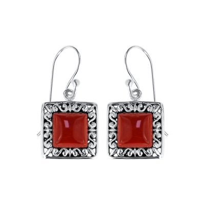 Sterling Silver Red Jasper Earrings