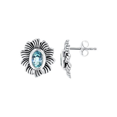 Sterling Silver Sky Blue Topaz  Earrings
