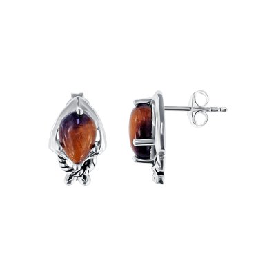 Sterling Silver Tiger's Eye Earrings
