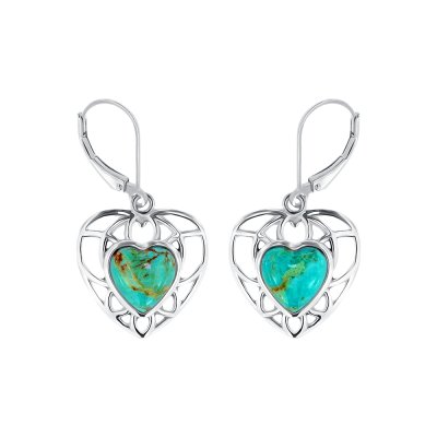 Sterling Silver turquoise Heart Earrings
