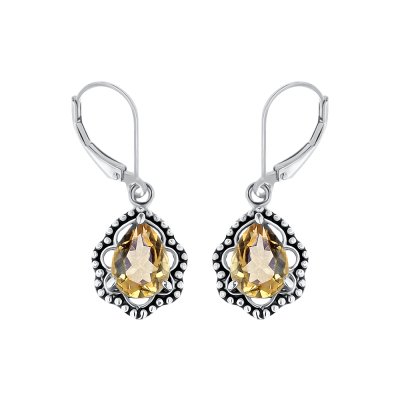 Sterling Silver Whisky Quartz Earrings