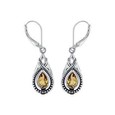 Sterling Silver Whisky Quartz Earrings