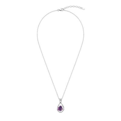Sterling Silver Purple Turquoise With Chain 18 Inches