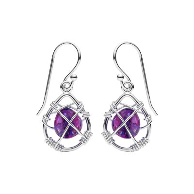 Sterling Silver Purple Turquoise Earrings