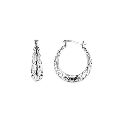 Sterling Silver Artisan Style Hoop Earrings