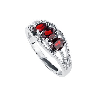 Sterling Silver Garnet Ring