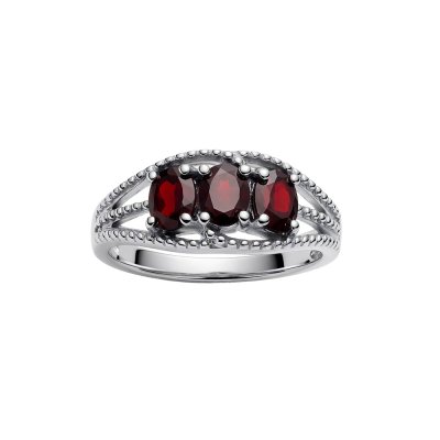 Sterling Silver Garnet Ring