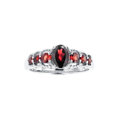 Sterling Silver Garnet Ring