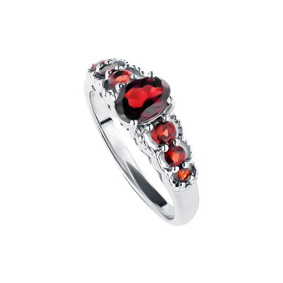 Sterling Silver Garnet Ring