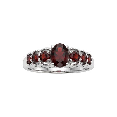 Sterling Silver Garnet Ring