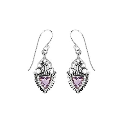 Sterling Silver Purple Amethyst Earrings