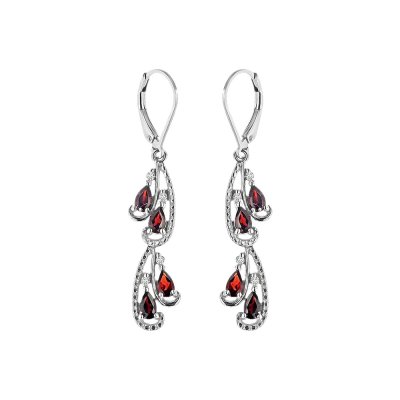 Sterling Silver Garnet Earrings