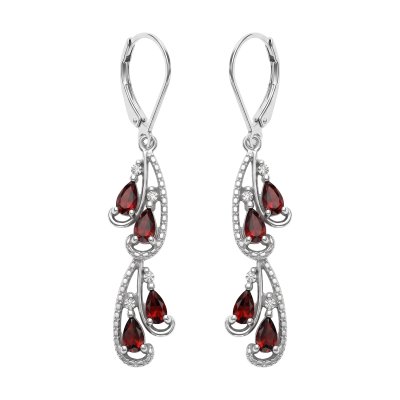 Sterling Silver Garnet Earrings