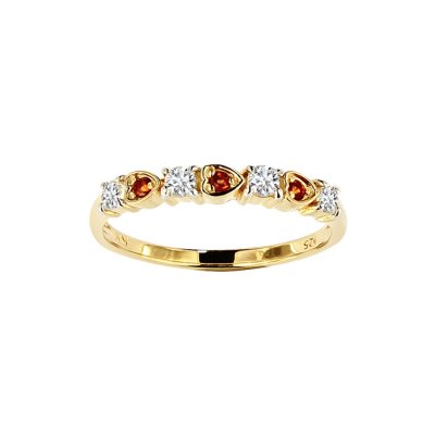Sterling Silver Meidera Citrine and White Topaz Over 18K Yellow Gold Plated