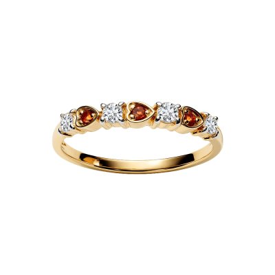 Sterling Silver Meidera Citrine and White Topaz Over 18K Yellow Gold Plated