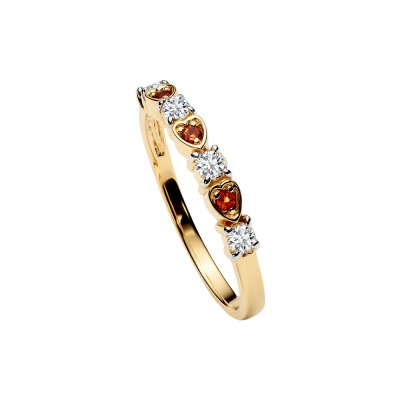Sterling Silver Meidera Citrine and White Topaz Over 18K Yellow Gold Plated