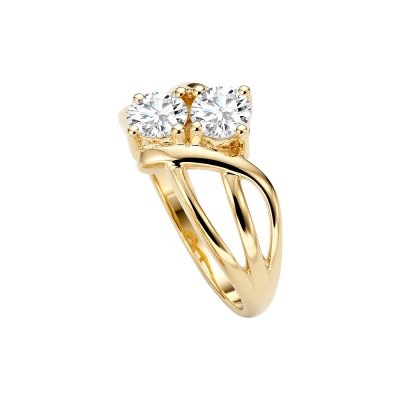 Sterling Silver White Cublic Zirconia Over 18K Yellow Gold Plated