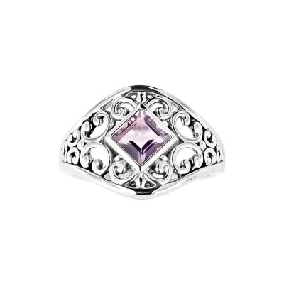 Sterling Silver Amethyst Filigree Ring