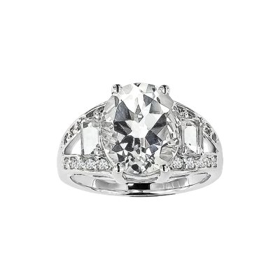Sterling Silver White Topaz Ring