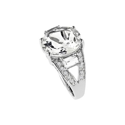 Sterling Silver White Topaz Ring