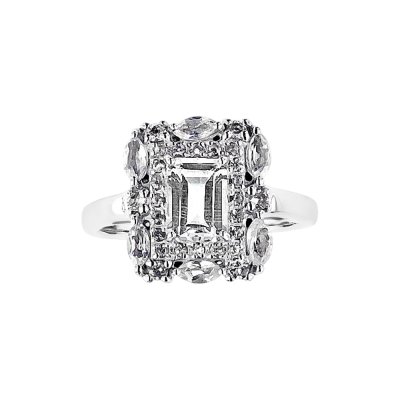 Sterling Silver White Topaz Ring