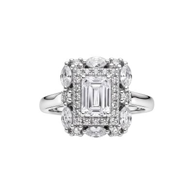 Sterling Silver White Topaz Ring