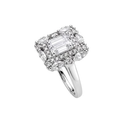Sterling Silver White Topaz Ring