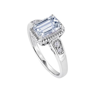 Sterling Silver Aquamarine and White Topaz Ring