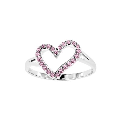 Sterling Silver Pink Cubic Zirconia Ring