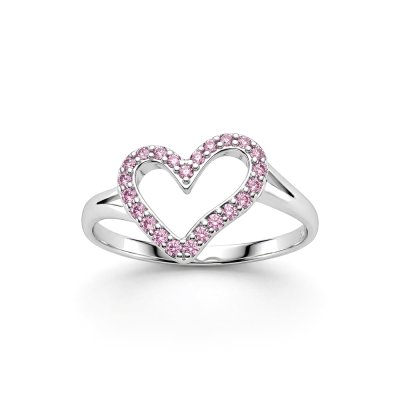 Sterling Silver Pink Cubic Zirconia Ring