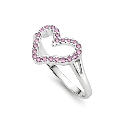 Sterling Silver Pink Cubic Zirconia Ring