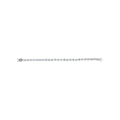 Sterling Silver Aquamarine Tennis Bracelet 7.25 Inches