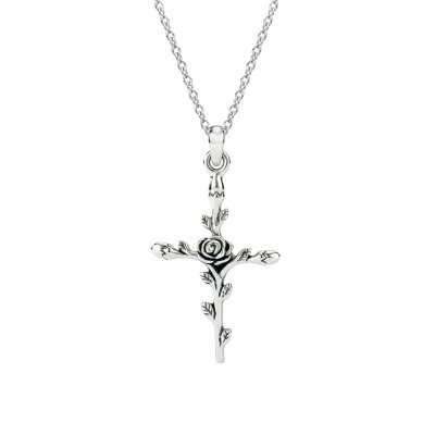Sterling Silver Rose Pendant With Chian 18 Inches