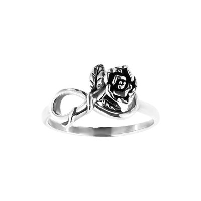 Sterling Silver Rose Ring