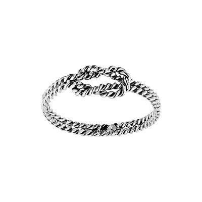 Sterling Silver Rope Knot Ring