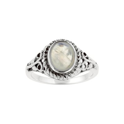 Sterling Silver Rainbow Moonstone Ring