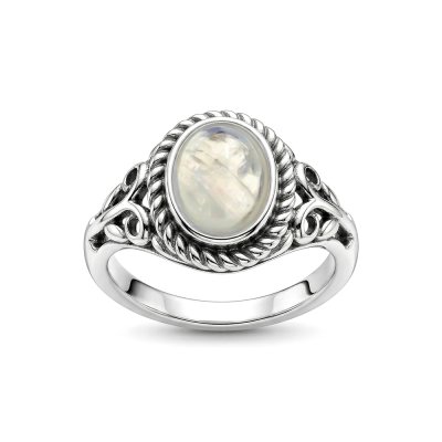 Sterling Silver Rainbow Moonstone Ring