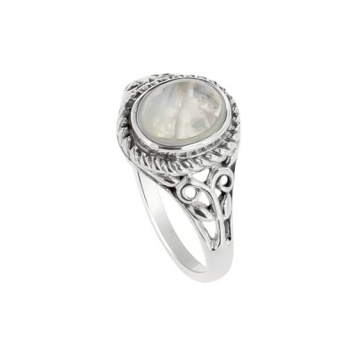 Sterling Silver Rainbow Moonstone Ring