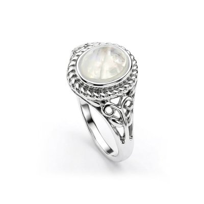 Sterling Silver Rainbow Moonstone Ring
