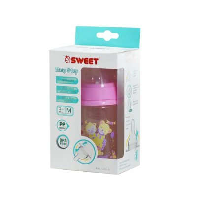 S0306 ขวดนมคอกว้างมือจับ 8Oz. Easy Step