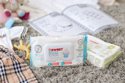 [ ทิชชู่เปียกย่อยสลายได้ ] SWEET Baby Wipes Go Green ขนาด 80 แผ่น