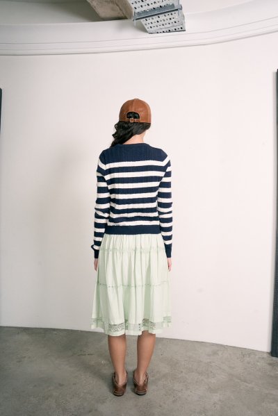 STRIPE CARDIGAN (NAVY)